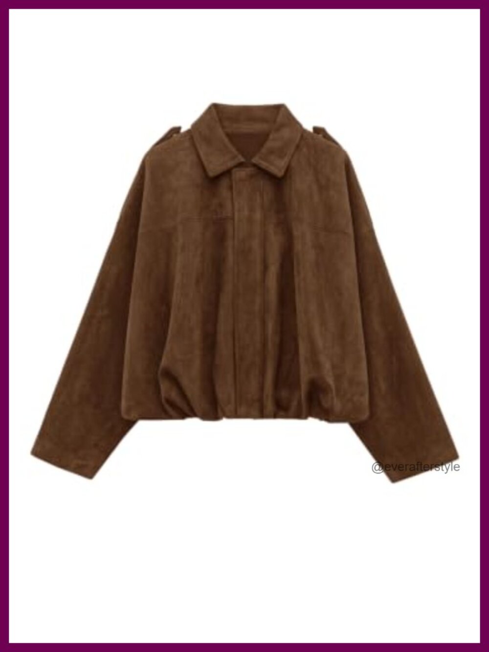 Women's Cropped Faux Suede Bomber Jacket Motorcycle Style Zip Front